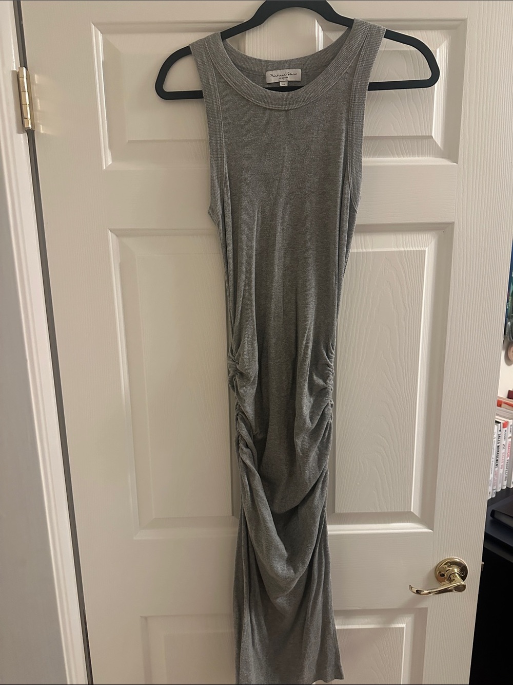 Michael Stars Sleeveless Ruched Maxi Dress - Gray